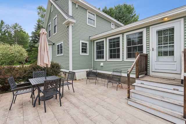 3729 Union St, Levant, ME 04456 - view of patio / terrace with outdoor dining area and a deck