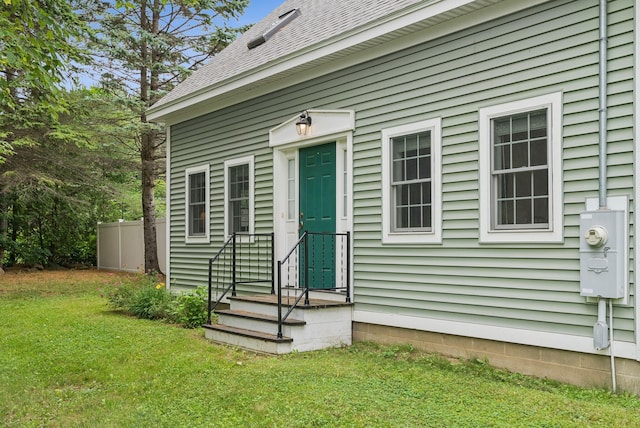 3729 Union St, Levant, ME 04456 - property entrance with a shingled roof