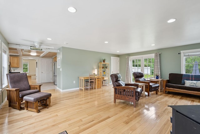 3729 Union St, Levant, ME 04456 - living area with light wood-style flooring and recessed lighting
