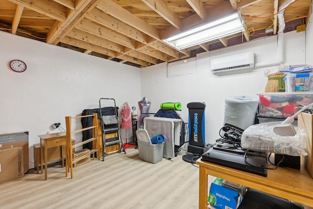 3729 Union St, Levant, ME 04456 - finished below grade area featuring wood finished floors and a wall unit AC