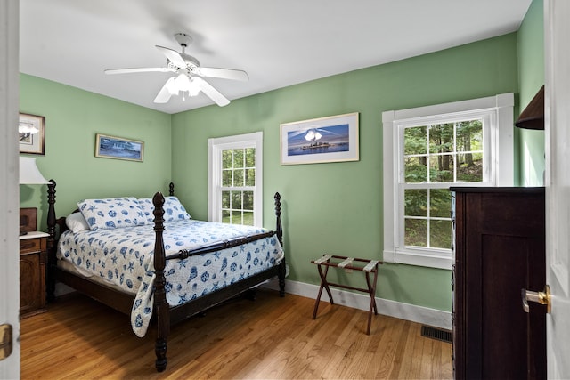 28 Will Alley Rd, South Bristol, ME 04568 - bedroom featuring light wood-style flooring and ceiling fan
