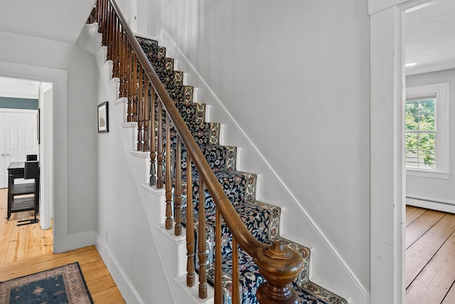 253 Quaker Meeting House Rd, Durham, ME 04222 - stairway featuring hardwood / wood-style flooring and baseboards
