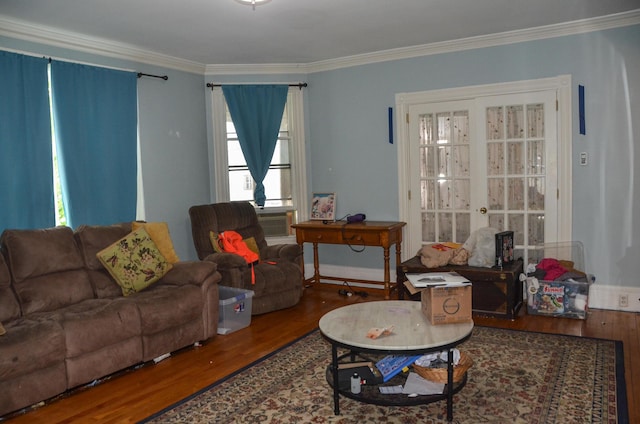 40 Chapel St, Augusta, ME 04330 - living area featuring wood finished floors and crown molding
