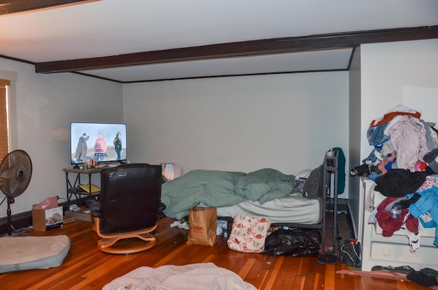 40 Chapel St, Augusta, ME 04330 - living area featuring wood finished floors and beamed ceiling