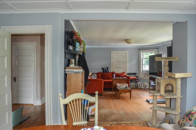 40 Chapel St, Augusta, ME 04330 - living room with wood finished floors and ornamental molding