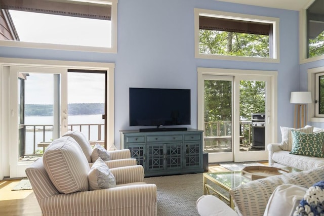 127 Appalachee Rd, Boothbay Harbor, ME 04538 - living room with a towering ceiling and plenty of natural light