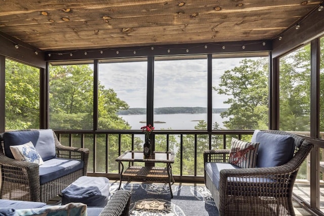 127 Appalachee Rd, Boothbay Harbor, ME 04538 - sunroom / solarium with a water view and healthy amount of natural light