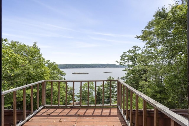 127 Appalachee Rd, Boothbay Harbor, ME 04538 - wooden terrace with a water view