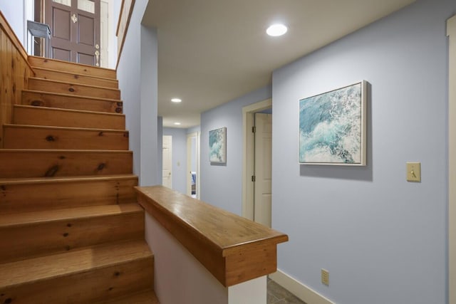 127 Appalachee Rd, Boothbay Harbor, ME 04538 - stairs featuring recessed lighting and baseboards