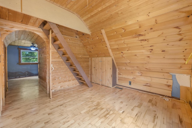 36 Palmer Rd, Etna, ME 04434 - bonus room featuring wood ceiling, vaulted ceiling, wood-type flooring, and wood walls