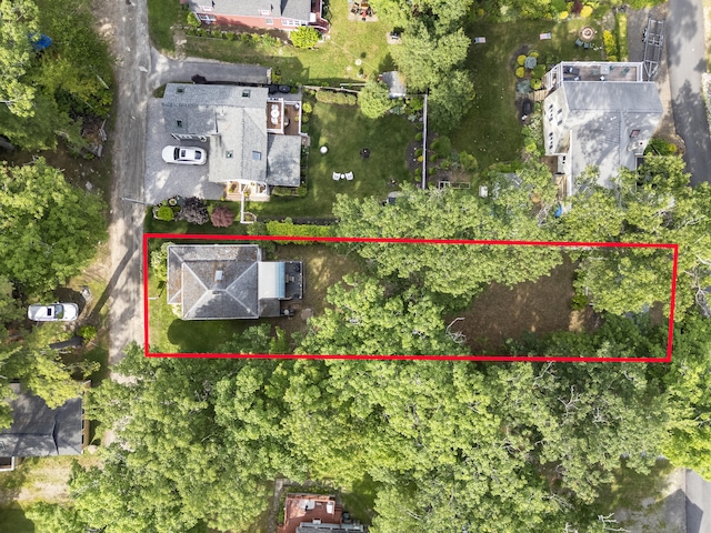 9 Sarah Ln, Standish, ME 04084 - aerial view of property and surrounding area featuring property boundaries highlighted