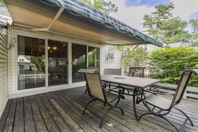9 Sarah Ln, Standish, ME 04084 - wooden terrace featuring outdoor dining area