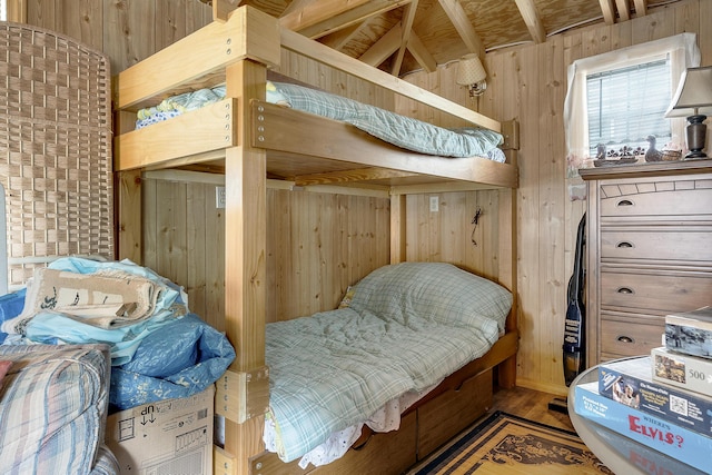 9 Sarah Ln, Standish, ME 04084 - bedroom featuring wooden walls and wood finished floors
