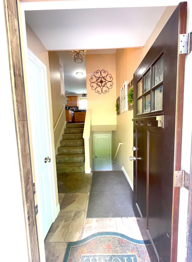 28 Kayla Way, Gorham, ME 04038 - entryway with stairway and baseboards