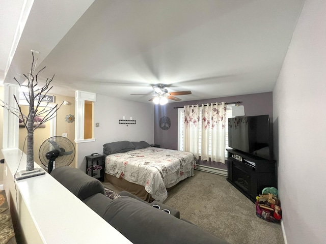 28 Kayla Way, Gorham, ME 04038 - carpeted bedroom with baseboard heating and a ceiling fan