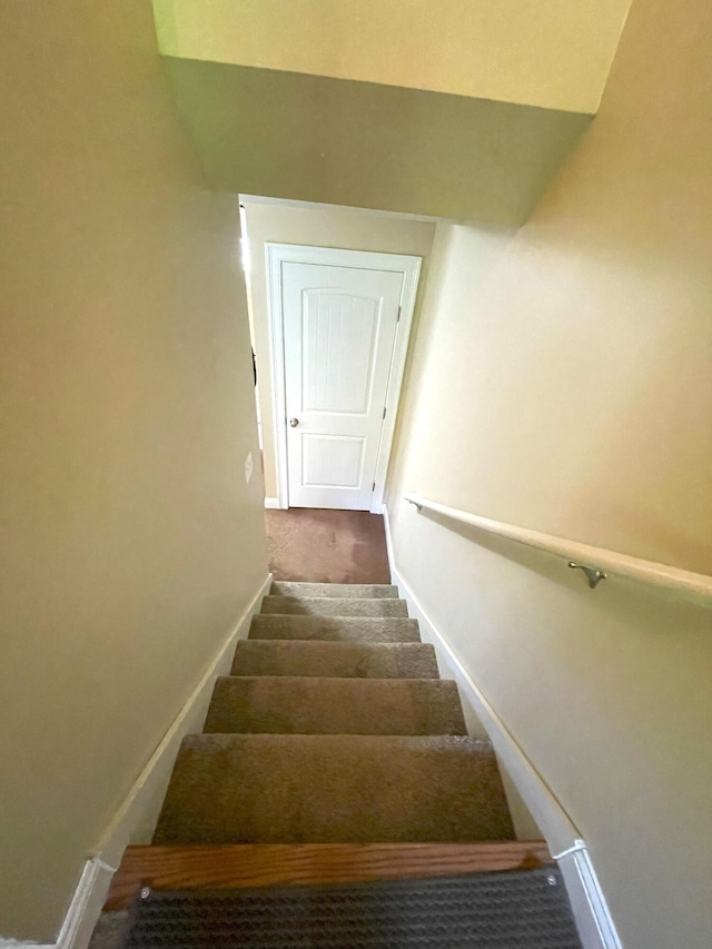 28 Kayla Way, Gorham, ME 04038 - stairs with baseboards and carpet floors
