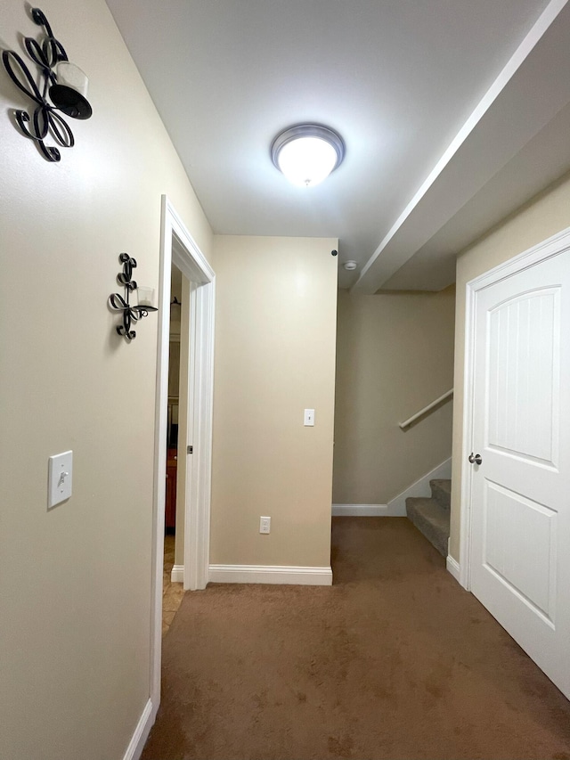 28 Kayla Way, Gorham, ME 04038 - corridor featuring carpet flooring and stairs