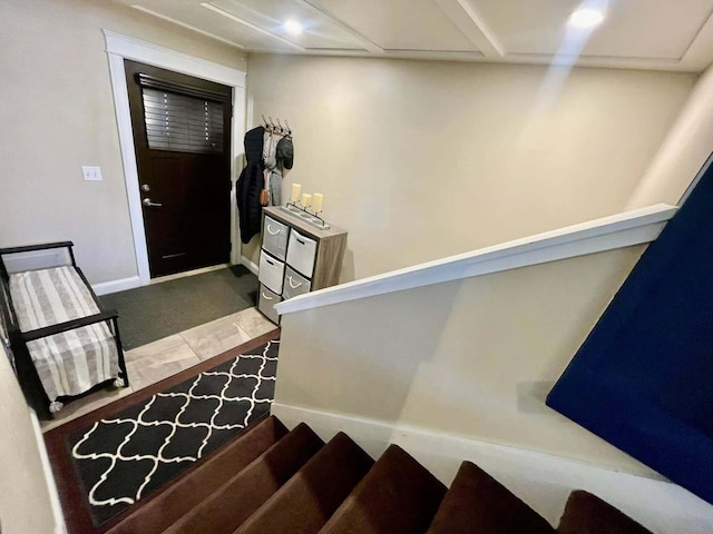 28 Kayla Way, Gorham, ME 04038 - stairway featuring baseboards and carpet
