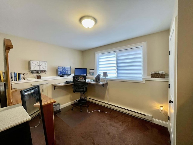 28 Kayla Way, Gorham, ME 04038 - office with a baseboard heating unit and carpet