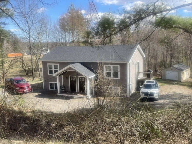 28 Kayla Way, Gorham, ME 04038 - view of front facade with roof with shingles and an outdoor structure