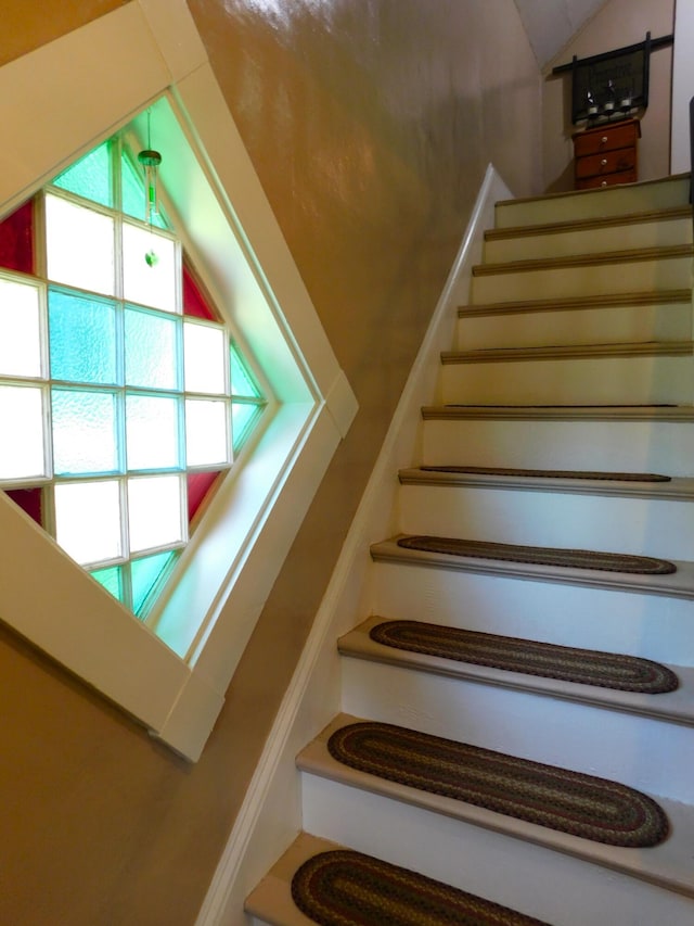 10 Liberty St, Dexter, ME 04930 - stairs with vaulted ceiling