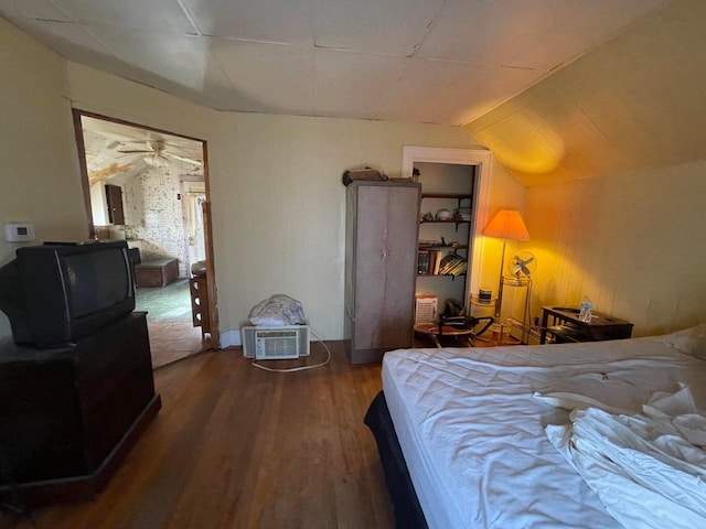 322 Katahdin Ave, Millinocket, ME 04462 - bedroom with wood finished floors and vaulted ceiling