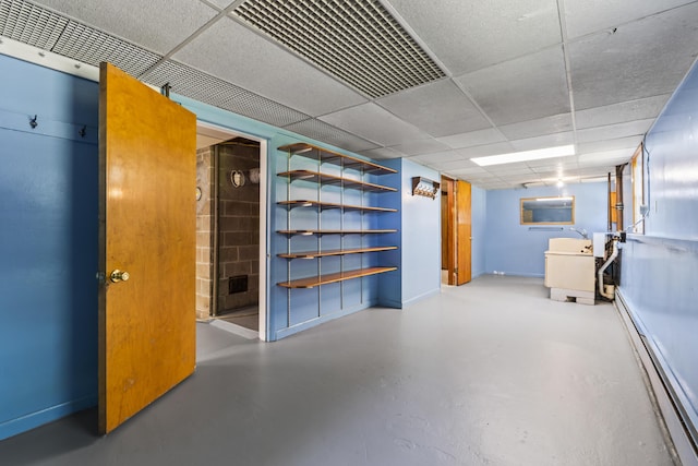 232 Augusta Rd, Topsham, ME 04086 - finished below grade area featuring a drop ceiling