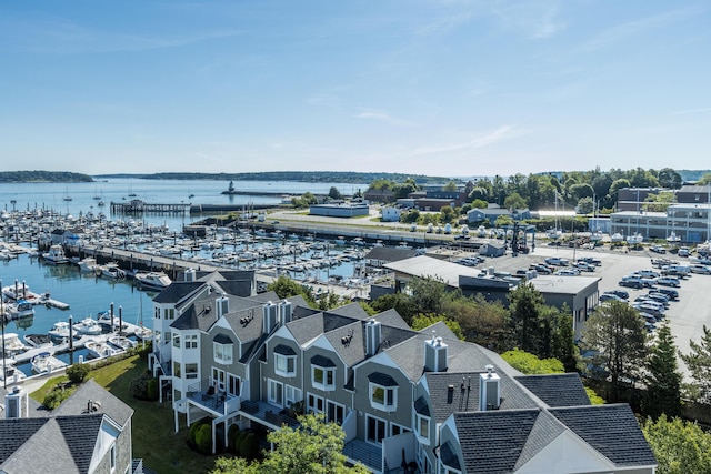 148 Breakwater Dr Unit 808, South Portland, ME 04106 - bird's eye view of numerous boat docks and a large body of water