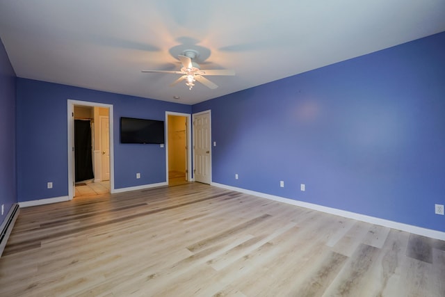 18 Wilson Dr, Westbrook, ME 04092 - unfurnished bedroom with light wood-type flooring, ensuite bath, and ceiling fan