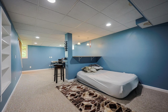 18 Wilson Dr, Westbrook, ME 04092 - carpeted bedroom with recessed lighting and a paneled ceiling