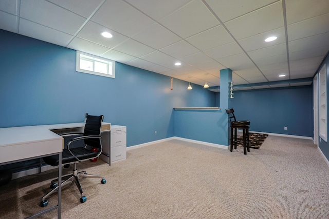 18 Wilson Dr, Westbrook, ME 04092 - carpeted office with recessed lighting and a drop ceiling
