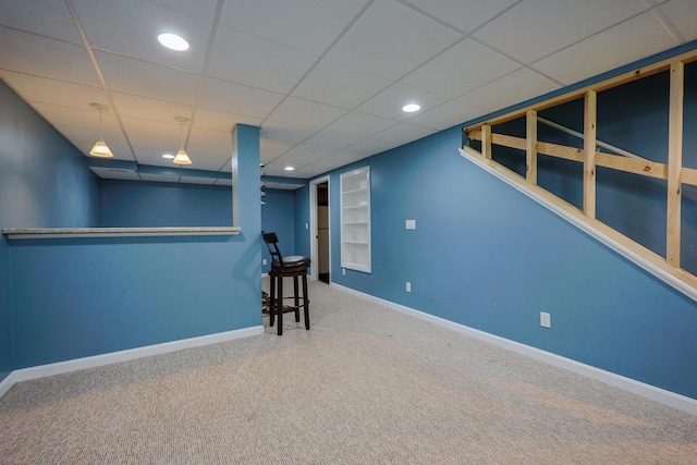 18 Wilson Dr, Westbrook, ME 04092 - finished basement featuring carpet flooring, recessed lighting, and a drop ceiling