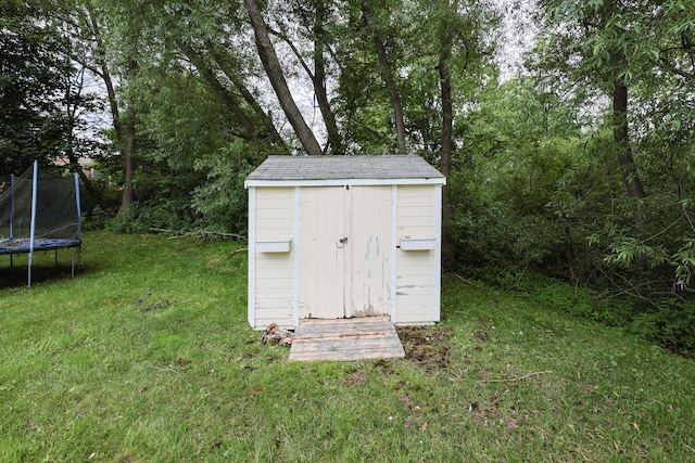 18 Wilson Dr, Westbrook, ME 04092 - view of shed with a trampoline
