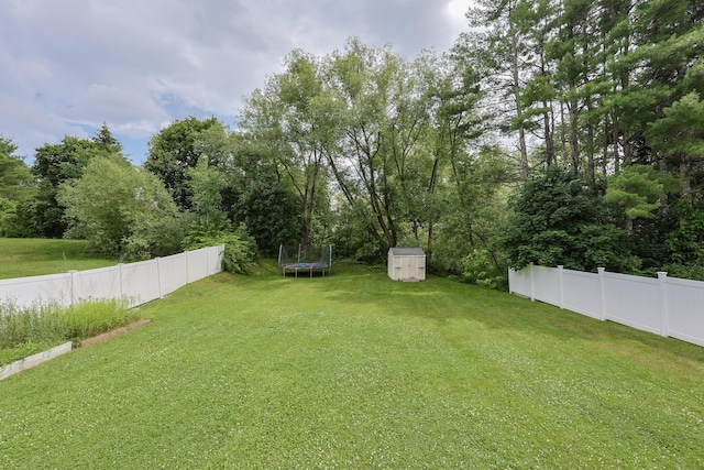 18 Wilson Dr, Westbrook, ME 04092 - view of yard with a trampoline and a shed
