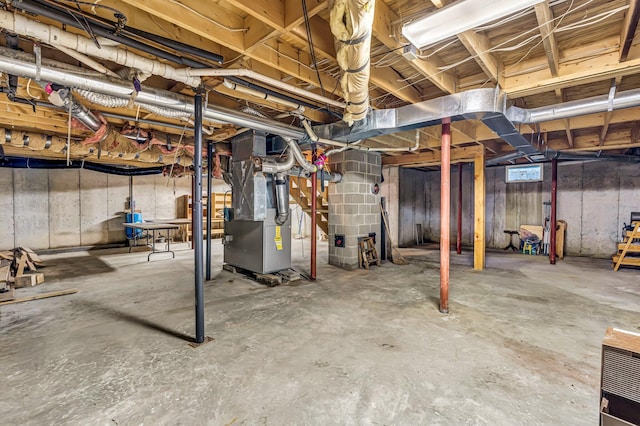642 Mingo Loop Rd, Rangeley, ME 04970 - unfinished basement featuring heating unit