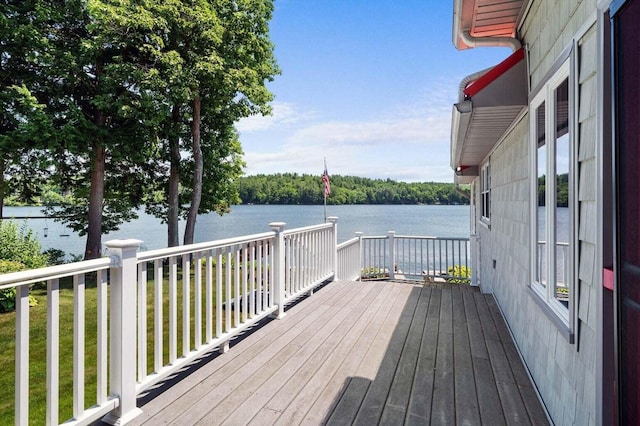 69 Scott Dr, Monmouth, ME 04259 - deck featuring a water view