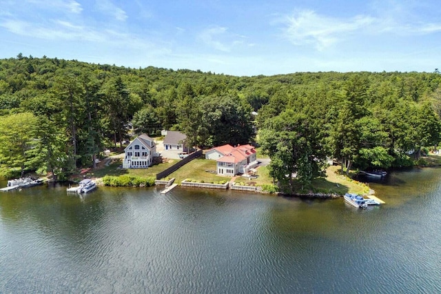 69 Scott Dr, Monmouth, ME 04259 - view of subject property with a forest and a nearby body of water