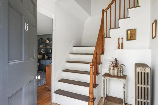 15 Winter St, Topsham, ME 04086 - staircase featuring wood finished floors