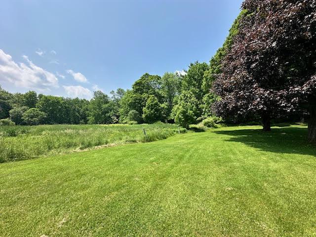 1039 Belfast Rd, Knox, ME 04986 - view of green lawn featuring a wooded view