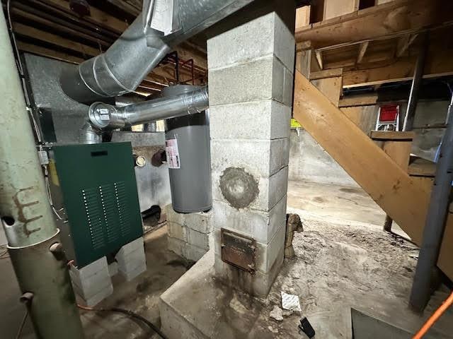 1039 Belfast Rd, Knox, ME 04986 - utility room featuring electric water heater