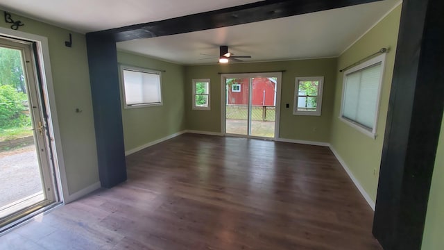 236 Birch St, Bangor, ME 04401 - spare room with healthy amount of natural light, wood finished floors, and a ceiling fan