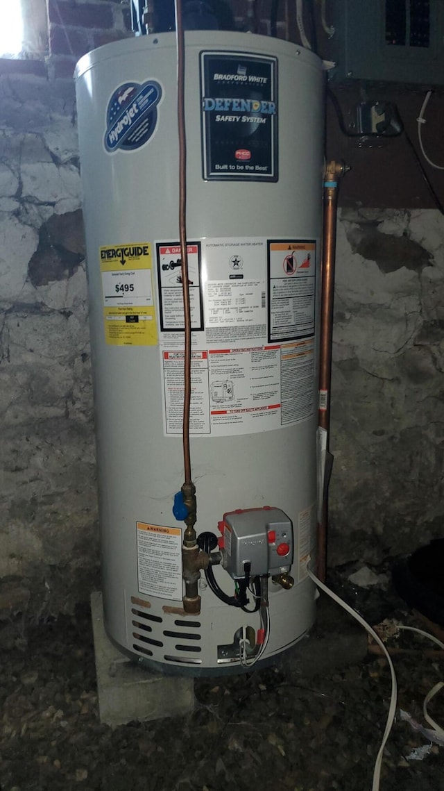 236 Birch St, Bangor, ME 04401 - utility room featuring gas water heater