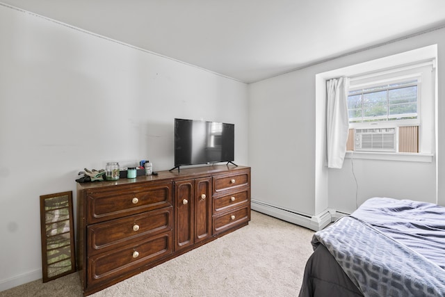 14 Lakeshore Dr, Belgrade, ME 04918 - carpeted bedroom with a baseboard radiator and cooling unit