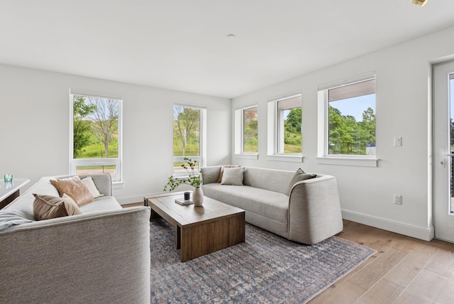 218 Washington Ave Unit 107, Portland, ME 04101 - living area featuring light wood-style flooring and baseboards