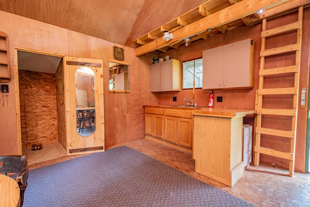 LOT4 Brimstone Rd, Lagrange, ME 04453 - bar area with lofted ceiling and a sink