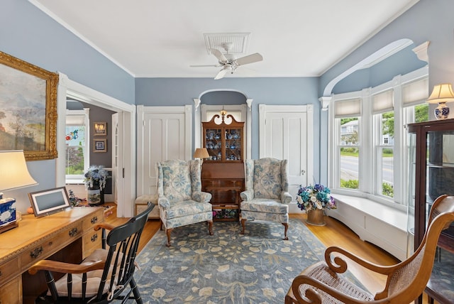 709 High St, Bath, ME 04530 - home office with wood finished floors and ceiling fan