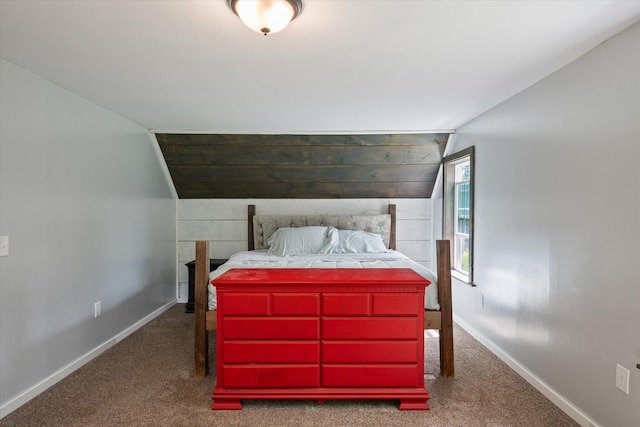 24 Blackswoods Rd, Franklin, ME 04634 - carpeted bedroom with lofted ceiling and baseboards