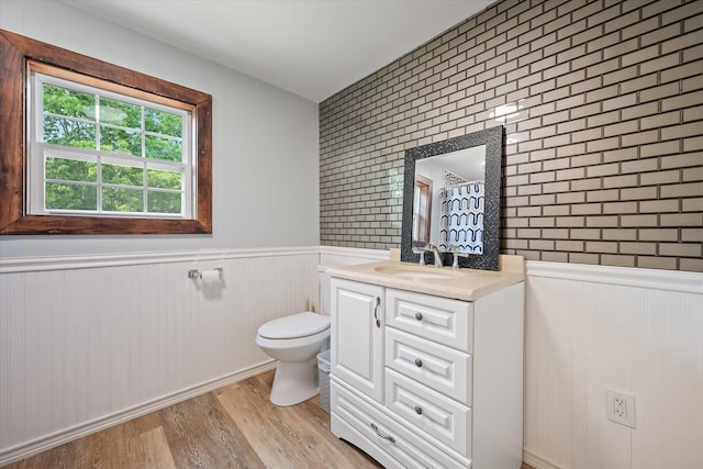 24 Blackswoods Rd, Franklin, ME 04634 - bathroom with wainscoting, vanity, and wood finished floors