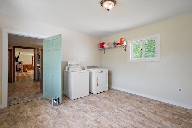24 Blackswoods Rd, Franklin, ME 04634 - laundry area featuring separate washer and dryer and baseboards