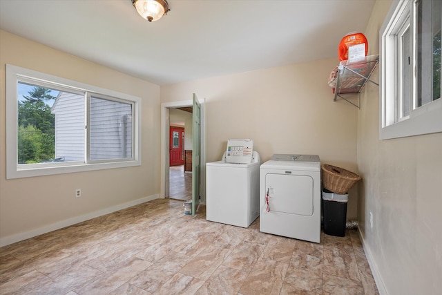 24 Blackswoods Rd, Franklin, ME 04634 - laundry area with washing machine and dryer and baseboards